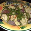 Roasted Cauliflower, Red Onion, and Green Beans