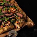 Pesto Steak and Arugula Pizza