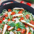 Pesto Zucchini Noodles with Roasted Tomatoes[...]