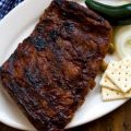 Ribs with Sam Houston's barbecue sauce