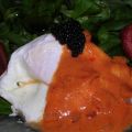 Poached Eggs on Field Salad With Tomato Sauce[...]