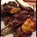 Grilled Lamb Chops with Peaches