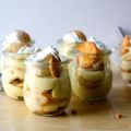 banana puddings with vanilla bean wafers