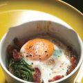 Baked Eggs with Bacon and Spinach