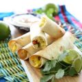 Baked Breakfast Taquitos with Lime-Chipotle Dip