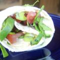 Hummus Wrap With Tomatoes and Spinach