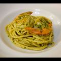 Pesto Shrimp Spaghetti