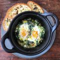 Baked Eggs with Leek and Spinach