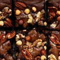 Extra Nutty Dark Chocolate Fudge Brownies