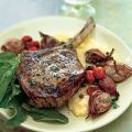 Veal Chops with Roasted Shallots, Arugula, and[...]