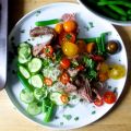 garlic lime steak and noodle salad