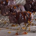 Chocolate covered caramel date cookies