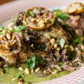 Roast Chicken with a Green Tahini Sauce