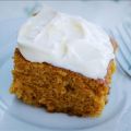 Pumpkin Cake Bars With Cream Cheese Frosting!