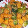 Brussels Sprouts With Pecans and Sweet Potatoes