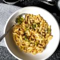 pasta and white beans with garlic-rosemary oil
