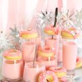 Pink Champagne Panna Cotta and Donut Shots