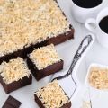 Dark Chocolate Coconut Fudge Brownies