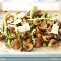 Roasted Asparagus with Mushrooms and Parmesan