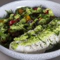 Salad with Green Pea Pesto