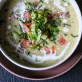 Leek Potato Soup with Smoked Salmon