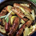 Baked Pork Bangers with Apples Recipe