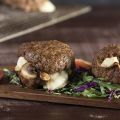 Mushroom and cheese stuffed burgers