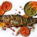 Bacon Stuffed Rainbow Trout with Orange Salsa