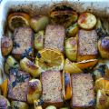 Baked Lemony Potatoes and Tofu