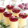 Eggnog Panna Cotta with Spiked Cranberry Sauce