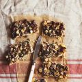 Nut Caramel Bars with Dried Cherries