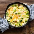 Jalapeño bacon Brussels sprouts gratin