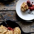Roasted Strawberry and Dumpling Skillet Cake