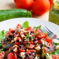 Pesto Zucchini Fritters with Caprese Bruschetta[...]