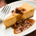 Pumpkin Cheesecake with Pecan Praline Sauce