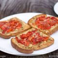 Roasted Red Pepper Cheese Toasts