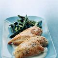 Roast Chicken with Asparagus and Tahini Sauce