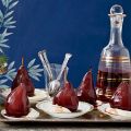 Pomegranate-Poached Pears with Cream