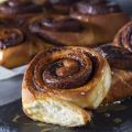 Cinnamon Rolls with Caramel Sauce