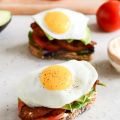 Avocado BLT’s with Spicy Mayo and Fried Eggs.