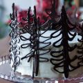 Christmas Cake with Chocolate Trees