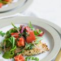 Baked Chicken Milanese with Arugula and Tomatoes