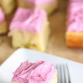 Vanilla Sheet Cake with Pink Beet Frosting