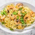 Spring Shrimp Scampi with Peas and Mint