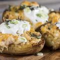 Roasted cheese stuffed potatoes
