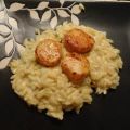 Seared Scallops or Shrimp With Orzo Risotto