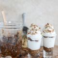 No-Bake Bourbon Pecan Pie Cheesecakes.