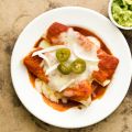 Red chile cheese enchiladas