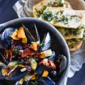 Honey Beer Steamed Mussels with Herb Butter[...]
