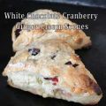 White Chocolate Cranberry Ginger Cream Scones